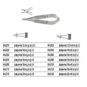 上海金鐘顯微持針鉗WA2040 14cm彎 頭寬0.2