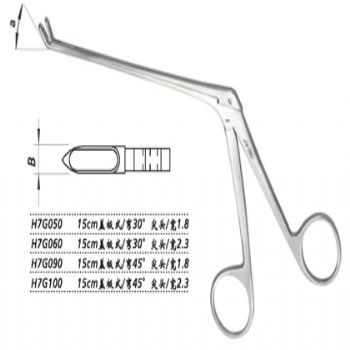 金鐘鼻咬切鉗H7G100 15cm 蓋板式 上彎45° 尖頭 寬2.3